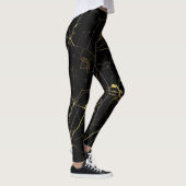 Elegant marmer zwart en goud leggings (Rechts)