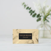 Elegant marmer zwart en goud visitekaartje (Staand voorkant)