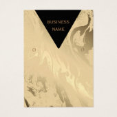 Elegant marmer zwart en goud visitekaartje (Voorkant)