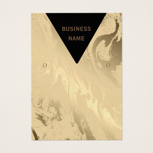 Elegant marmer zwart en goud visitekaartje (Voorkant)