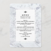 Elegant  Marmeren Bruiloft Menu (Voorkant)