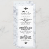 Elegant  Marmeren Bruiloft Menu (Voorkant / Achterkant)