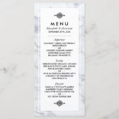 Elegant  Marmeren Bruiloft Menu (Voorkant)