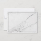 Elegant marmeren en krans bruiloft reactie kaart (Achterkant)