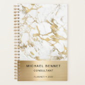 Elegant Marmeren Goud Consultant Business Planner (Voorkant)