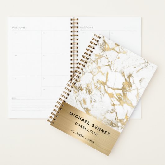 Elegant Marmeren Goud Consultant Business Planner (Display)