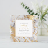 Elegant, marmeren gouden effect, huwelijksuitnodig kaart (Staand voorkant)