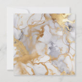 Elegant, marmeren gouden effect, huwelijksuitnodig kaart (Achterkant)