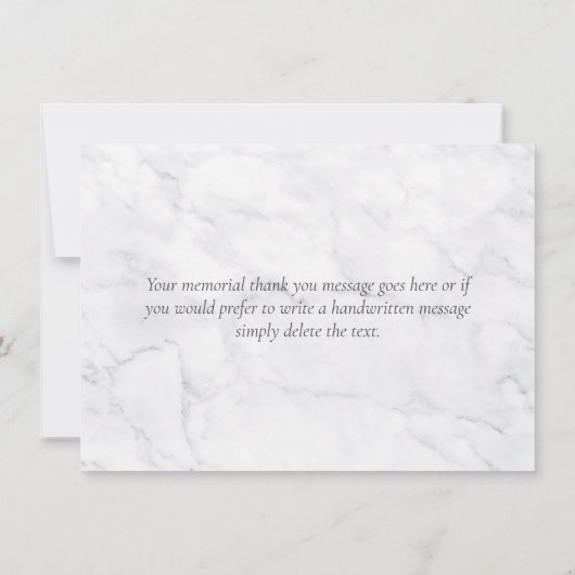 Elegant marmeren groen begrafenismonument goud bedankkaart (Achterkant)