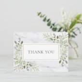 Elegant Marmeren Groene Bladeren Bedankt (Staand voorkant)