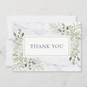 Elegant Marmeren Groene Bladeren Bedankt (Voorkant)
