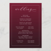 Elegant Marmeren Huwelijksceremonie Programma Programmakaart (Achterkant)