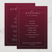 Elegant Marmeren Huwelijksceremonie Programma Programmakaart (Voorkant / Achterkant)
