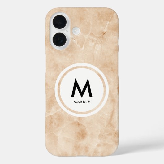 Elegant Marmeren Monogram- Rock Textuur Case-Mate iPhone Case (Achterkant)