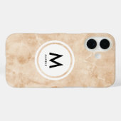 Elegant Marmeren Monogram- Rock Textuur Case-Mate iPhone Case (Achterkant (horizontaal))