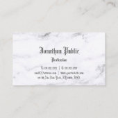 Elegant Marmeren Ontwerp Classic Font Trendy Plain Visitekaartje (Achterkant)