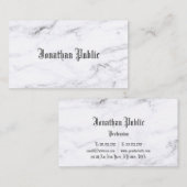 Elegant Marmeren Ontwerp Classic Font Trendy Plain Visitekaartje (Voorkant / Achterkant)