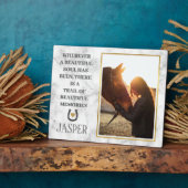 Elegant Marmeren Paard Herdenkingsfoto & Citaat Pl Fotoplaat (Zijkant)