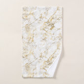 Elegant marmeren patroon goud wit bad handdoek (Handdoek)