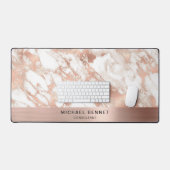 Elegant Marmeren Roos Goud Metallic Business Bureaumat (Keyboard & Muis)