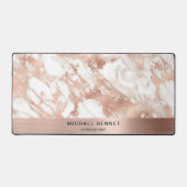 Elegant Marmeren Roos Goud Metallic Business Bureaumat (Voorkant)