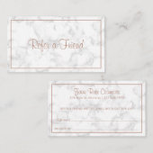 Elegant Marmeren Roos Goud Modern Aanbevelingskaartje (Voorkant / Achterkant)