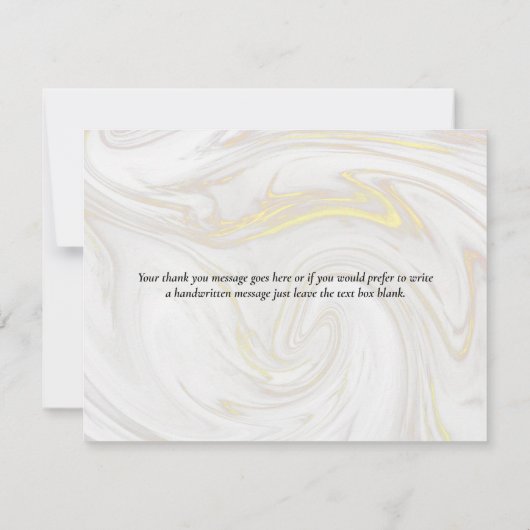Elegant marmeren schrift bedankkaart (Achterkant)