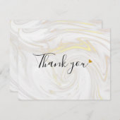 Elegant marmeren schrift bedankkaart (Voorkant / Achterkant)