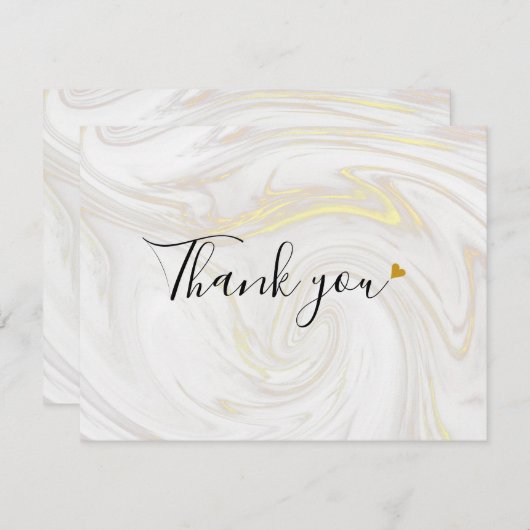 Elegant marmeren schrift bedankkaart (Voorkant / Achterkant)
