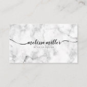 Elegant marmeren script kalligrafie minimaal visitekaartje (Voorkant)