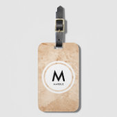 Elegant Marmeren Steen Monogram Bagagelabel (Voorkant (verticaal))