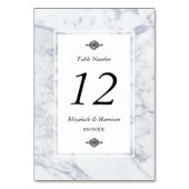 Elegant Marmeren Trouwtafel Nummer Kaart (Voorkant)