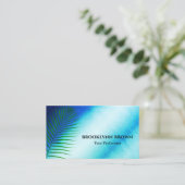 Elegant Marmeren Waterverf Floral Modern Donkerbla Visitekaartje (Staand voorkant)