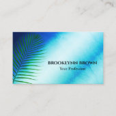 Elegant Marmeren Waterverf Floral Modern Donkerbla Visitekaartje (Voorkant)