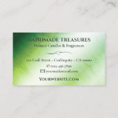 Elegant Marmeren Waterverf Floral Modern Donkergro Visitekaartje (Achterkant)