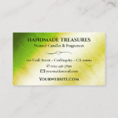 Elegant Marmeren Waterverf Floral Modern Geel Visitekaartje (Achterkant)