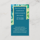 Elegant Marmeren Werkzoekende Classy Blauwgroen Gr Visitekaartje (Achterkant)