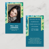 Elegant Marmeren Werkzoekende Classy Blauwgroen Gr Visitekaartje (Voorkant / Achterkant)