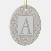 Elegant Marokkaans trellispatroon in neutrale tint Keramisch Ornament (Rechts)