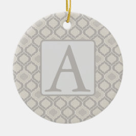 Elegant Marokkaans trellispatroon in neutrale tint Keramisch Ornament