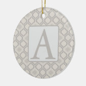 Elegant Marokkaans trellispatroon in neutrale tint Keramisch Ornament (Links)