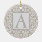 Elegant Marokkaans trellispatroon in neutrale tint Keramisch Ornament (Achterkant)