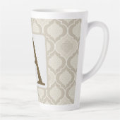 Elegant Marokkaans trellispatroon in neutrale tint Latte Mok (Rechts)