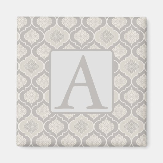 Elegant Marokkaans trellispatroon in neutrale tint Magneet (Voorkant)