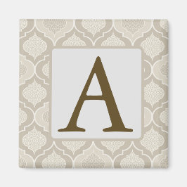 Elegant Marokkaans trellispatroon in neutrale tint Magneet