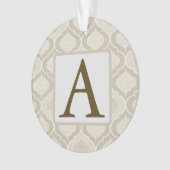 Elegant Marokkaans trellispatroon in neutrale tint Ornament (voorkant)