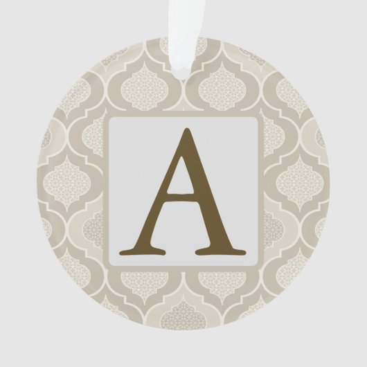 Elegant Marokkaans trellispatroon in neutrale tint Ornament (voorkant)