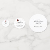 Elegant Maroon afstudeerdop Afstuderen Foto Confetti (Achterkanten)