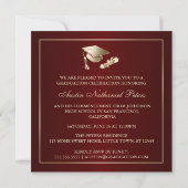 Elegant Maroon and Gold Class of 2012 Invitation Kaart (Achterkant)