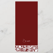 Elegant Maroon-Bourgogne bruiloft Diner Menu Kaart (Achterkant)